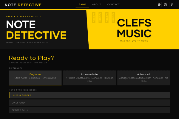 Clefs Notes Game